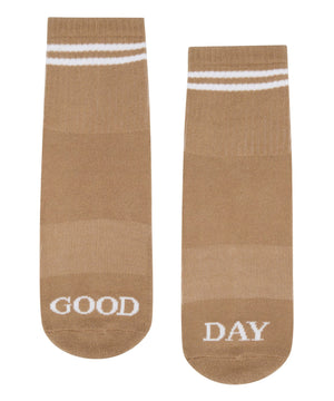 CREW NON SLIP GRIP SOCKS - GOOD DAY BEIGE