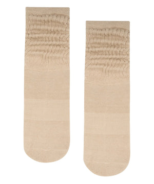 Scrunch Non Slip Grip Socks - Latte