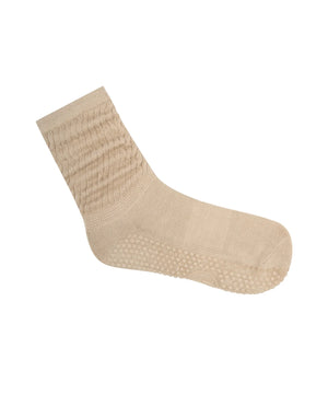 Scrunch Non Slip Grip Socks - Latte