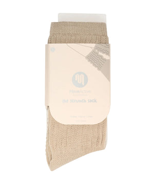 Scrunch Non Slip Grip Socks - Latte