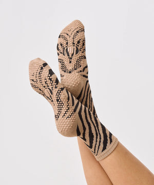 CREW NON SLIP GRIP SOCKS - MIDNIGHT ZEBRA