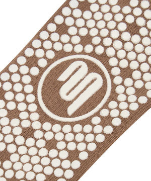 CREW NON SLIP GRIP SOCKS - FLUID BARK BROWN