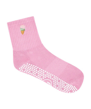 CREW NON SLIP GRIP SOCKS PINK GELATO