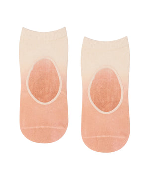 SLIDE ON NON SLIP GRIP SOCKS- FADE CORAL