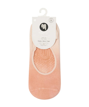 SLIDE ON NON SLIP GRIP SOCKS- FADE CORAL