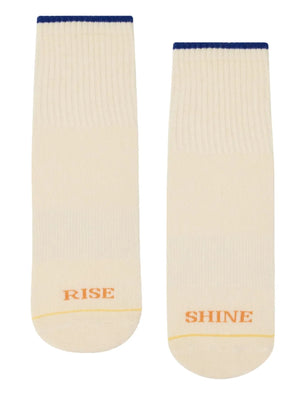 CREW NON SLIP GRIP SOCKS - RISE AND SHINE VANILLA