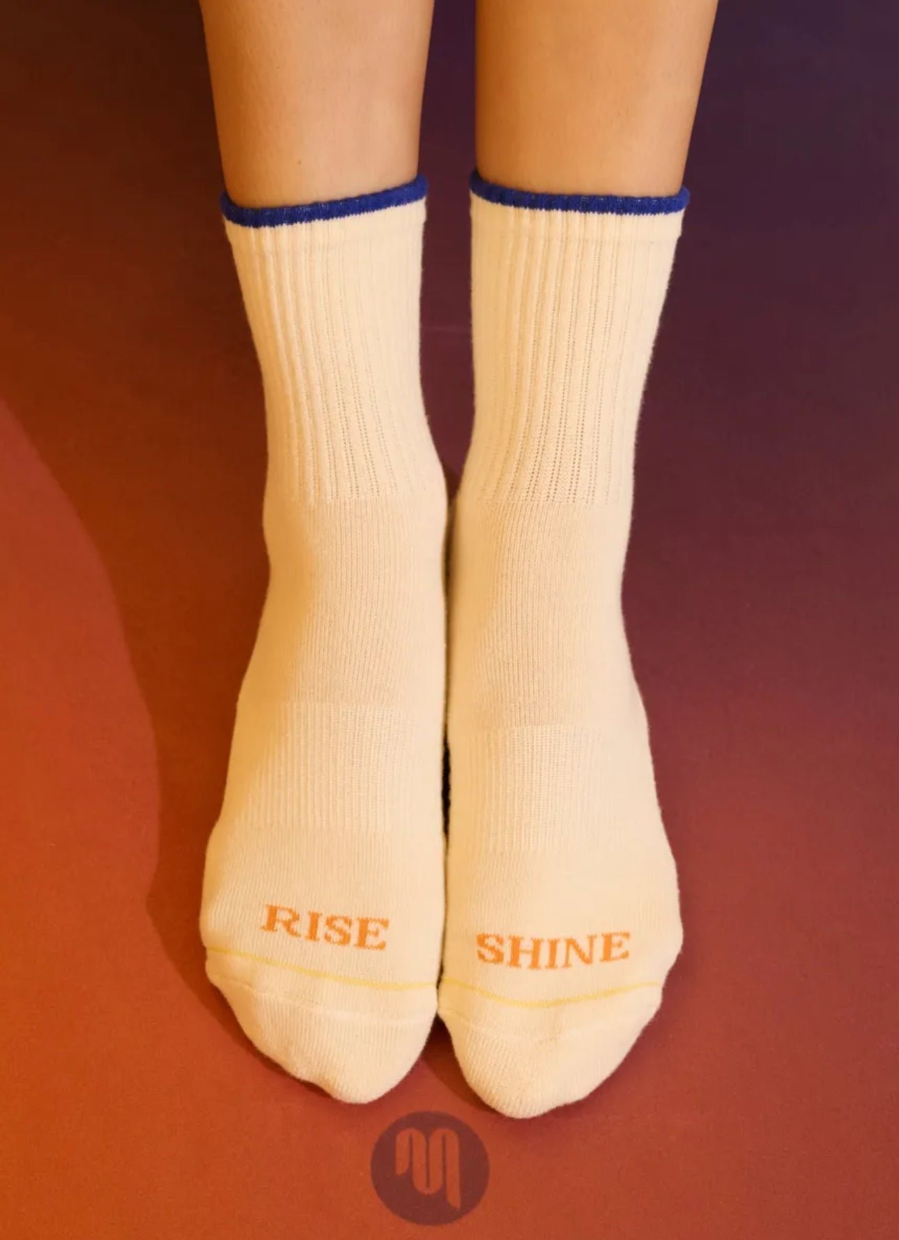 CREW NON SLIP GRIP SOCKS - RISE AND SHINE VANILLA