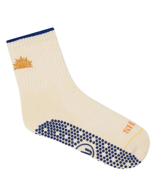 CREW NON SLIP GRIP SOCKS - RISE AND SHINE VANILLA