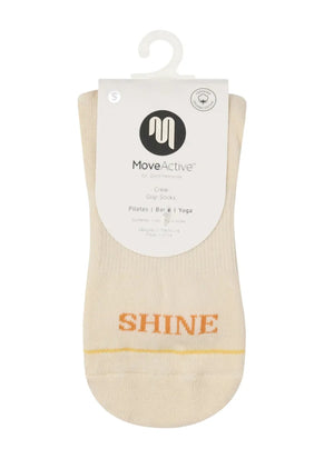 CREW NON SLIP GRIP SOCKS - RISE AND SHINE VANILLA