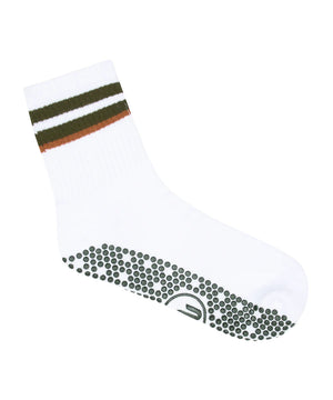 MEN’S CREW NON SLIP GRIP SOCKS EARTH IVORY