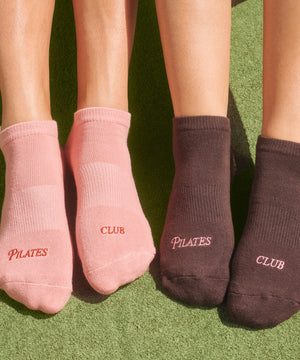 CLASSIC LOW RISE GRIP SOCKS PILATES CLUB ROSE