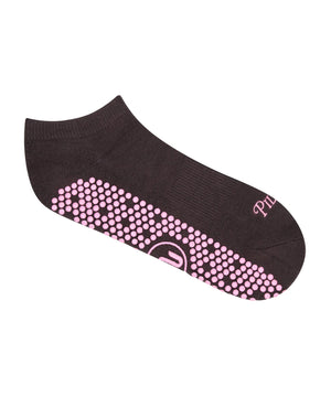 CLASSIC LOW RISE GRIP SOCKS PILATES CLUB CHOCOLATE