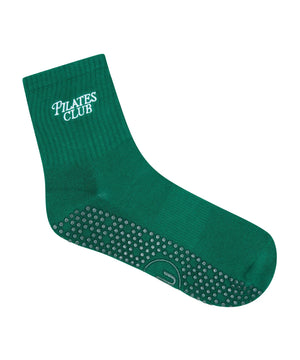 CREW NON SLIP GRIP SOCKS PILATES CLUB EMERALD